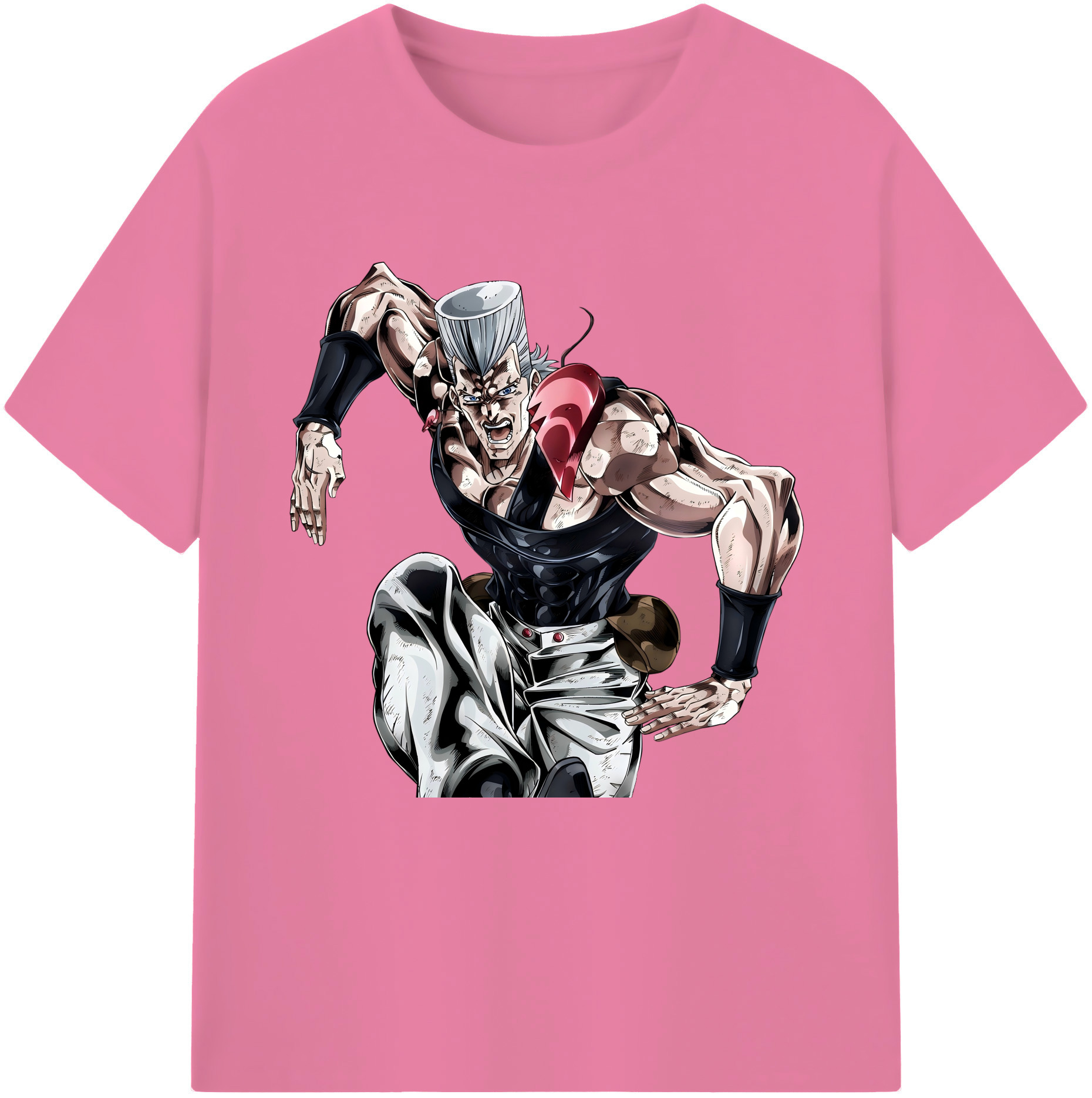 （画像用） ジョジョの奇妙な冒険 ジャン＝ピエール?ポルナレフ JoJo's Bizarre Adventure Jan Pierre Polnareff 綿100％半袖Tシャツ（フロントプリント）